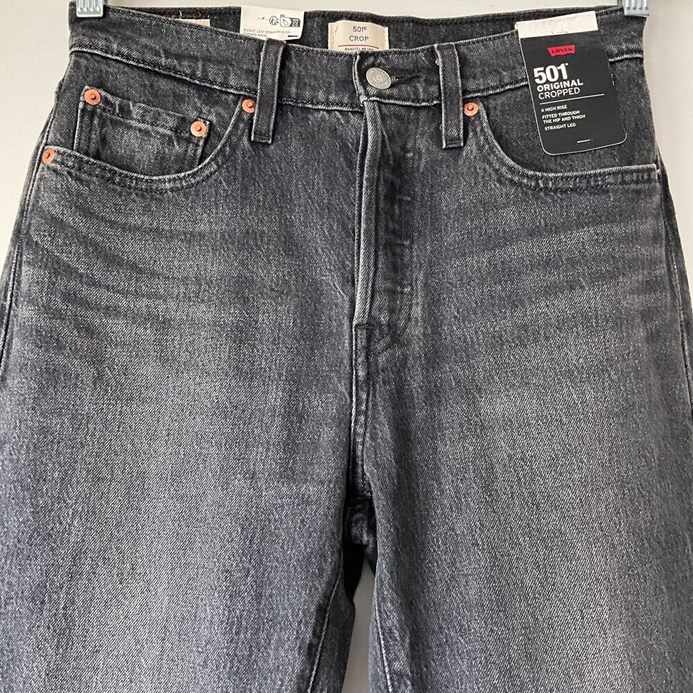 Levi's Premium 501 Crop Button Fly Straight Jeans 29 - Picture 5 of 11